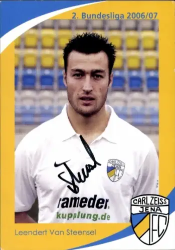 Autogrammkarte Fußballer Leendert Van Steensel, FC Carl Zeiss Jena, Autogramm