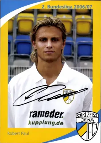 Autogrammkarte Fußballer Robert Paul, FC Carl Zeiss Jena, Autogramm
