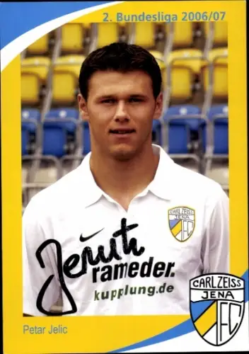Autogrammkarte Fußballer Petar Jelic, FC Carl Zeiss Jena, Autogramm