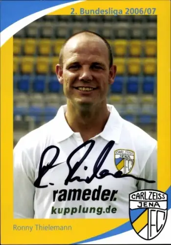 Autogrammkarte Fußballer Ronny Thielemann, FC Carl Zeiss Jena, Autogramm