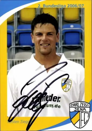 Autogrammkarte Fußballer Torsten Ziegner, FC Carl Zeiss Jena, Autogramm
