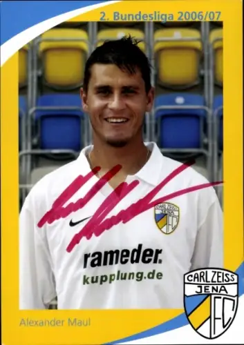 Autogrammkarte Fußballer Alexander Maul, FC Carl Zeiss Jena, Autogramm
