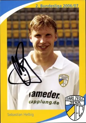 Autogrammkarte Fußballer Sebastian Helbig, FC Carl Zeiss Jena, Autogramm