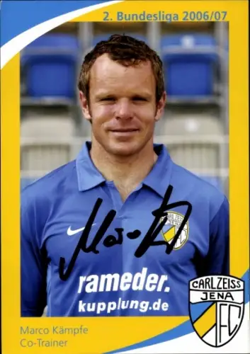 Autogrammkarte Co Trainer Marco Kämpfe, FC Carl Zeiss Jena, Autogramm