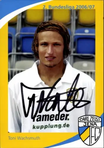 Autogrammkarte Fußballer Toni Wachsmuth, FC Carl Zeiss Jena, Autogramm