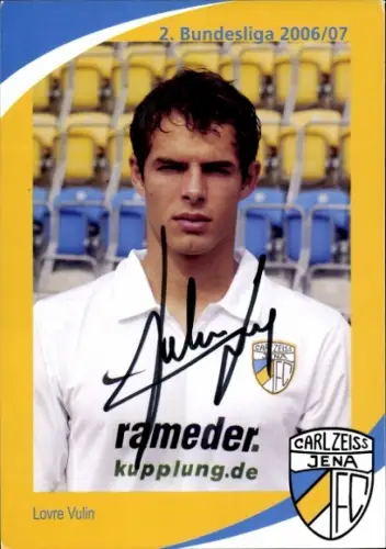 Autogrammkarte Fußballer Lovre Vulin, FC Carl Zeiss Jena, Autogramm