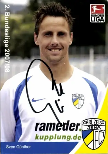 Autogrammkarte Fußballer Sven Günther, FC Carl Zeiss Jena, Autogramm