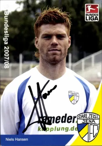 Autogrammkarte Fußballer Niels Hansen, FC Carl Zeiss Jena, Autogramm