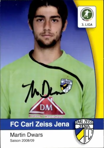 Autogrammkarte Fußballer Martin Dwars, FC Carl Zeiss Jena, Autogramm