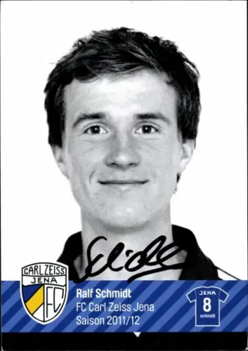 Autogrammkarte Fußballer Ralf Schmidt, FC Carl Zeiss Jena, Autogramm