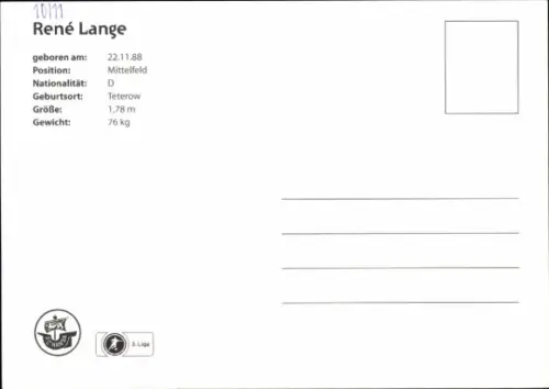 Autogrammkarte Fußballer René Lange, FC Hansa Rostock, Autogramm