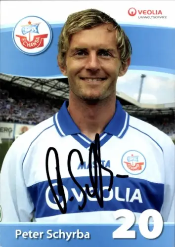 Autogrammkarte Fußballer Peter Schyrba, FC Hansa Rostock, Autogramm