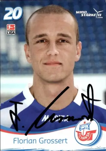 Autogrammkarte Fußballer Florian Grossert, FC Hansa Rostock, Autogramm