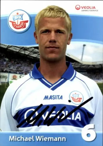 Autogrammkarte Fußballer Michael Wiemann, FC Hansa Rostock, Autogramm