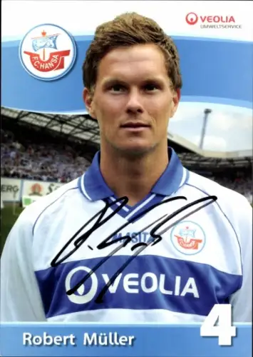 Autogrammkarte Fußballer Robert Müller, FC Hansa Rostock, Autogramm