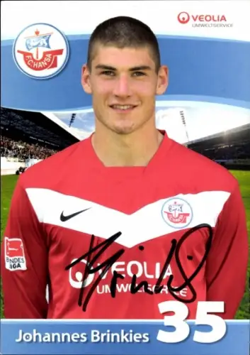 Autogrammkarte Fußballer Johannes Brinkies, FC Hansa Rostock, Autogramm