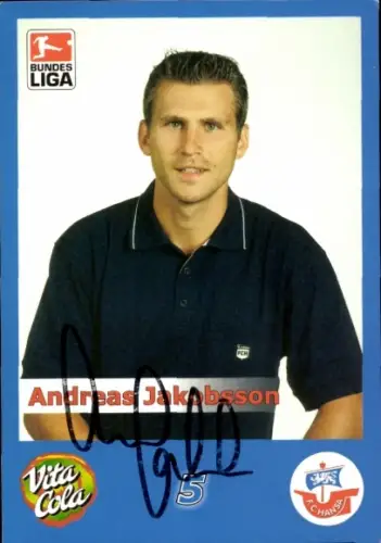Autogrammkarte Fußballer Andreas Jakobsson, FC Hansa Rostock, Autogramm