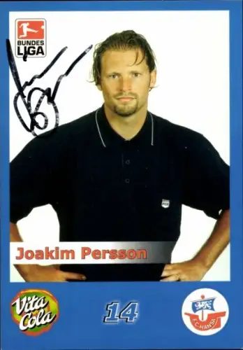 Autogrammkarte Fußballer Joakim Persson, FC Hansa Rostock, Autogramm