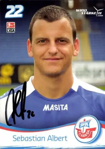 Autogrammkarte Fußballer Sebastian Albert, FC Hansa Rostock, Autogramm