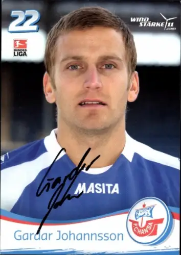 Autogrammkarte Fußballer Gardar Johannsson, FC Hansa Rostock, Autogramm