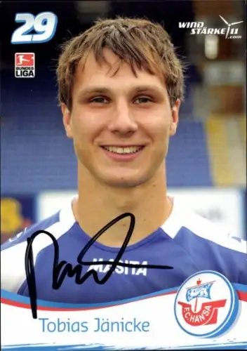 Autogrammkarte Fußballer Tobias Jänicke, FC Hansa Rostock, Autogramm