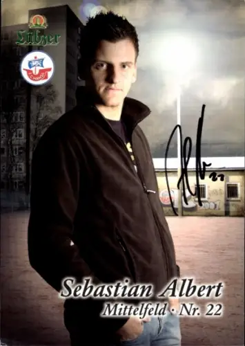 Autogrammkarte Fußballer Sebastian Albert, FC Hansa Rostock, Autogramm