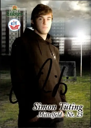 Autogrammkarte Fußballer Simon Tüting, FC Hansa Rostock, Autogramm