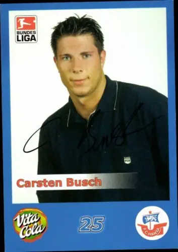Autogrammkarte Fußballer Carsten Busch, FC Hansa Rostock, Autogramm