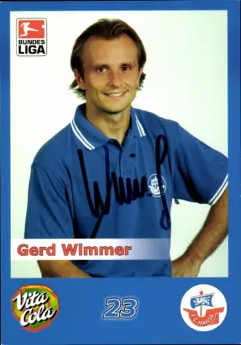 Autogrammkarte Fußballer Gerd Wimmer, FC Hansa Rostock, Autogramm