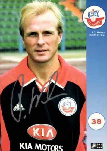 Autogrammkarte Fußballer Peter Wibran, FC Hansa Rostock, Autogramm