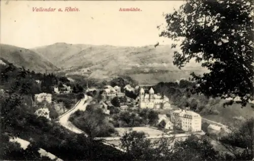 Ak Vallendar am Rhein, Vallendar a. Rhein, Aumühle, Landschaft, Berge, Bäume