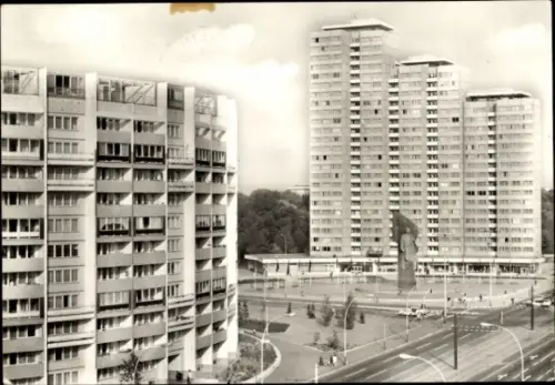 Ak Berlin Friedrichshain, Hochhäuser am Leninplatz