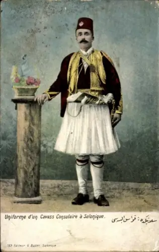 Ak Saloniki Thessaloniki Griechenland, Uniform eines Cavass-Konsulars