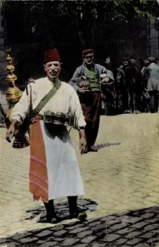 Ak Thessaloniki Griechenland, Limonadenverkäufer, Mann in Tracht