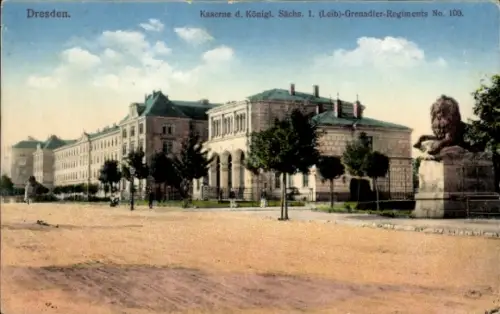 Ak Dresden Neustadt, Kaserne Königl. Sächs. I. Leib Grenadier Regiment No. 100