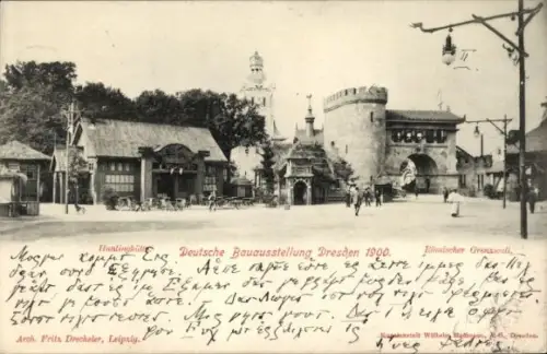 Ak Dresden, Deutsche Bauausstellung 1900, Römischer Grenzwall