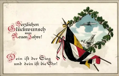 Ak Glückwunsch Neujahr, Patriotik, Dein ist der Sieg und dein ist die Ehr