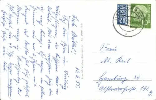 Ak Lörrach in Baden, Rathaus, Basler Strasse, Rosenfelspark,  Rhein bei Lörrach