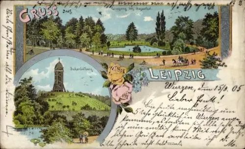 Litho Leipzig, Eingang ins Rosenthal, Scharbelberg