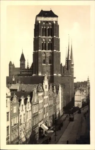 Foto Ak Gdańsk Danzig, St. Marien Kirche, Jopengasse