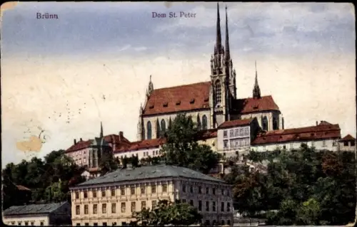 Ak Brno Brünn Südmähren,  Dom St. Peter, Kirche, Landschaft