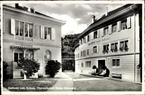 Ak Baden Kanton Aargau Schweiz, Badhotel zum Ochsen