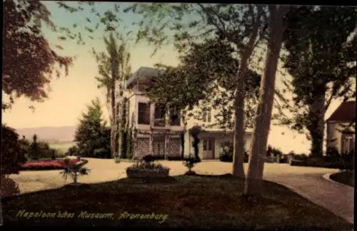 Ak Salenstein Kanton Thurgau, Schloss Arenenberg, Napoleonisches Museum,  Gebäude, Bäume, Garten