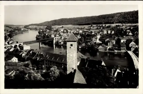 Ak Schaffhausen am Rhein Schweiz,  Blick vom Munot, Fluss, Häuser, Brücken