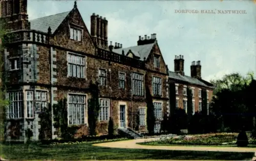 Ak Nantwich Cheshire England, Dorfold Hall,   Architektur, Gartenanlage
