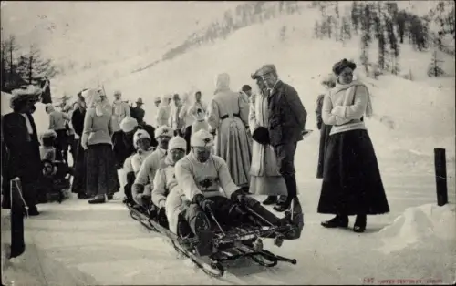 Ak Wintersport, Schlittenfahrt, Winterszene, Schnee