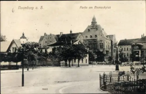 Ak Naumburg an der Saale, Partie am Bismarckplatz