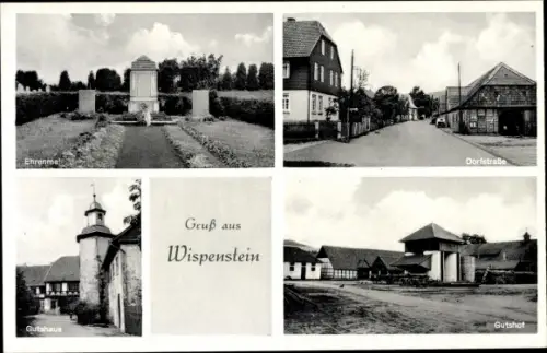 Ak Wispenstein Alfeld an der Leine, Gutshof, Dorfstraße, Gutshaus, Ehrenmal
