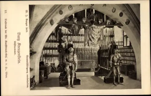 Ak Leobendorf in Niederösterreich, Burg Kreuzenstein, Rüstkammer