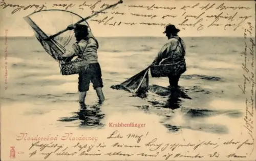 Ak Nordseebad Büsum, Krabbenfänger